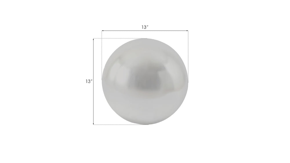 Phillips Collection Floor Ball - Sculptural Silver Accent Piece for Modern Interiors - Lightweight and Reflective Design Small, Silver Leaf PH64356