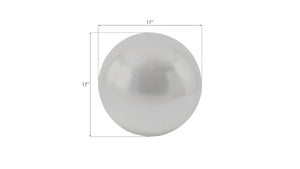 Phillips Collection Floor Sphere with Genuine Leaf Finish Lightweight Resin Ball for Entryway or Living Room Silver Medium PH64357