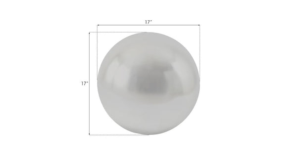 Phillips Collection Floor Sphere with Genuine Leaf Finish Lightweight Resin Ball for Entryway or Living Room Silver Medium PH64357