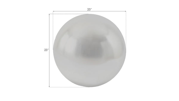 Phillips Collection Floor Ball - Sculptural Silver Accent Piece for Modern Interiors - Lightweight and Reflective Design Large, Silver Leaf PH64358