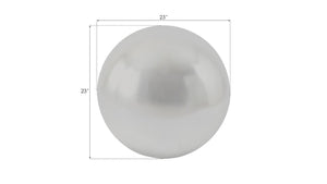 Phillips Collection Floor Sphere with Genuine Leaf Finish Lightweight Resin Ball for Entryway or Living Room Silver Large PH64358