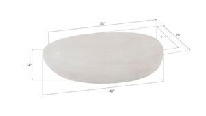 Phillips Collection River Stone Coffee Table - Modern Organic Design in Pale Off-White, Perfect for Family Rooms & Decor PH64433