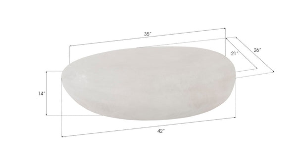 Phillips Collection River Stone Coffee Table - Modern Organic Design in Pale Off-White, Perfect for Family Rooms & Decor PH64433