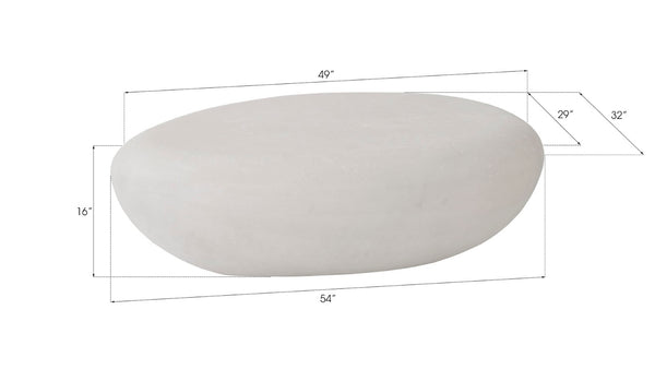 Phillips Collection River Stone Coffee Table - Sculptural Roman Design, Large, Organic Shape for Modern Living Spaces PH64434