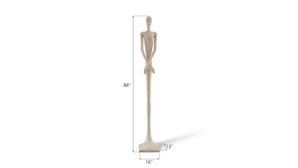 Phillips Collection Lloyd Sculpture - Striking Mid-Century Modern Accent with Textured Finish for Stylish Home Decor Resin, Roman Stone PH64438