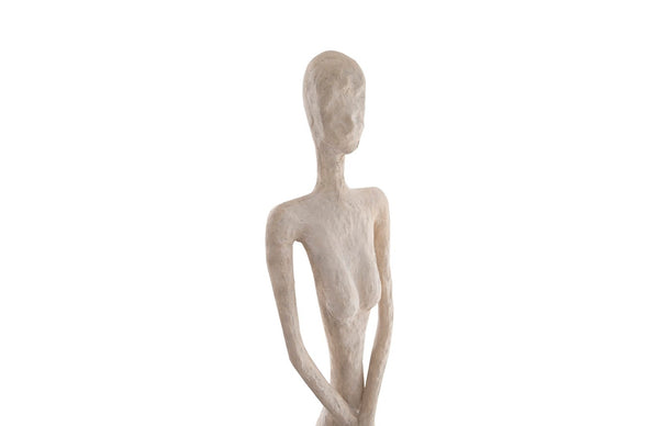 Phillips Collection Lottie Sculpture - Mid-Century Modern Elegance with Handcrafted Texture for Stylish Home Decor Resin, Roman Stone PH64439