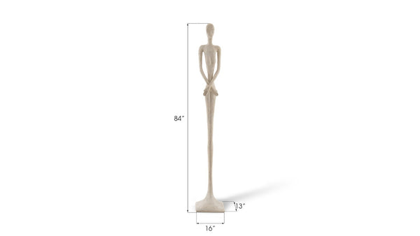 Phillips Collection Lottie Sculpture - Mid-Century Modern Elegance with Handcrafted Texture for Stylish Home Decor Resin, Roman Stone PH64439