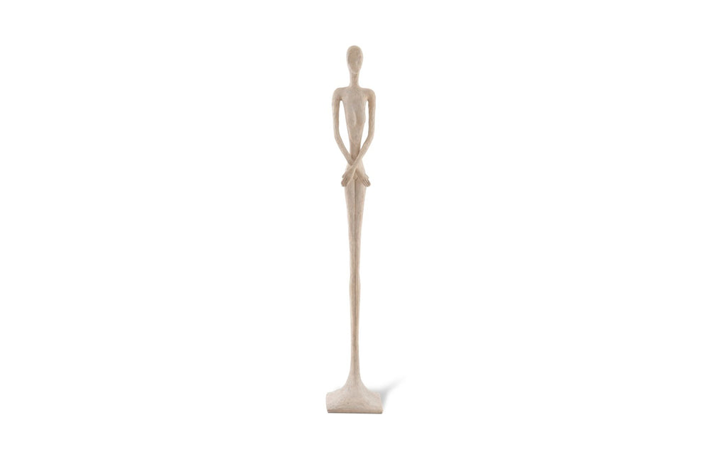 Phillips Collection Lottie Sculpture - Mid-Century Modern Elegance with Handcrafted Texture for Stylish Home Decor Resin, Roman Stone PH64439