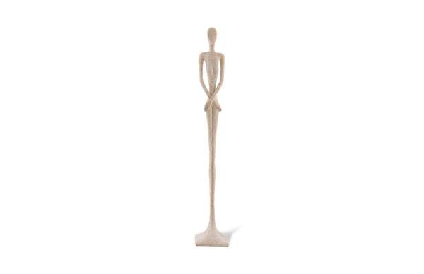 Phillips Collection Lottie Sculpture - Mid-Century Modern Elegance with Handcrafted Texture for Stylish Home Decor Resin, Roman Stone PH64439