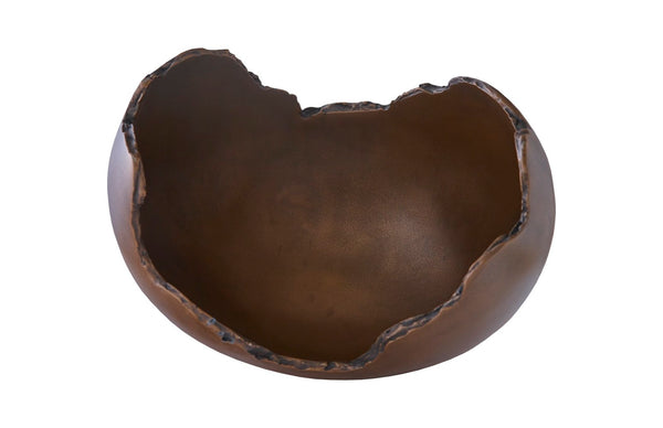 Phillips Collection Burled Bowl - Sculptural Centerpiece with Organic Design and Elegant Bronze Texture for Any Space Resin, Bronze Finish PH64449