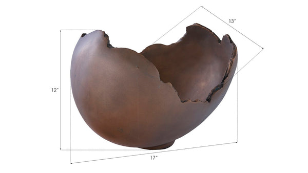 Phillips Collection Burled Bowl - Sculptural Centerpiece with Organic Design and Elegant Bronze Texture for Any Space Resin, Bronze Finish PH64449