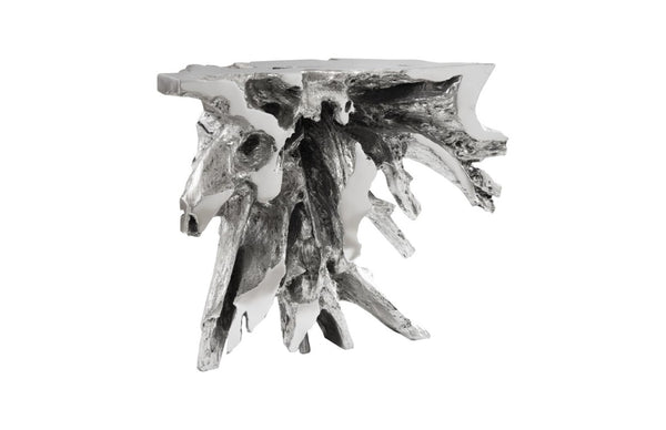 Phillips Collection Luxe Silver Leaf Tree Trunk Console Table Sculptural Organic Resin Entryway Piece PH64464