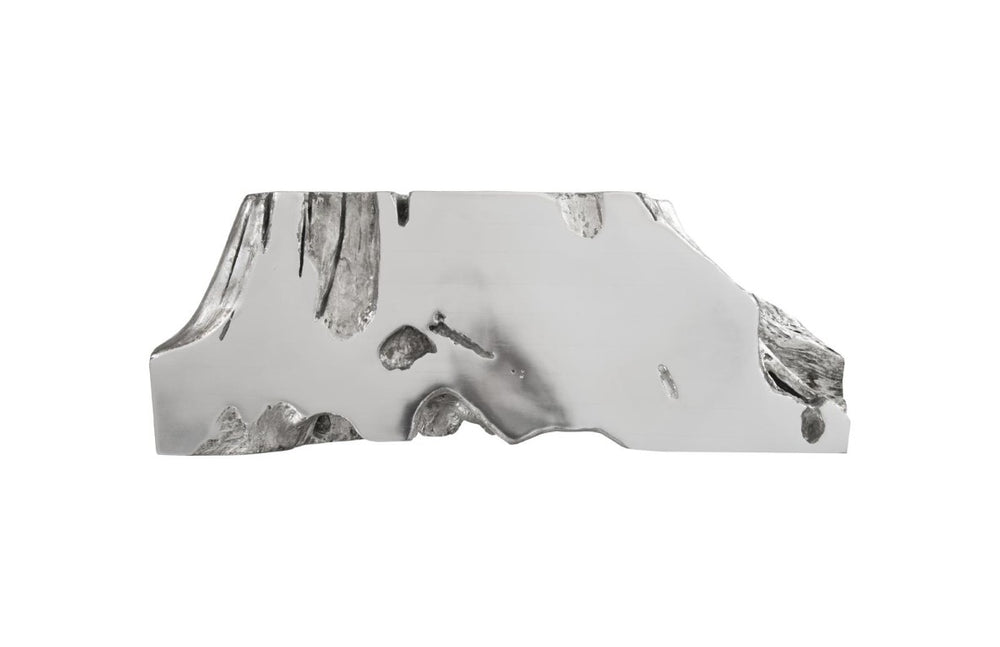 Phillips Collection Luxe Silver Leaf Tree Trunk Console Table Sculptural Organic Resin Entryway Piece PH64464