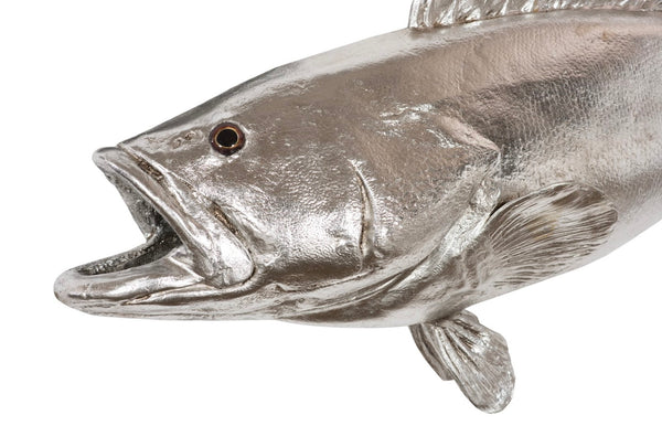Phillips Collection Estuary Cod Fish Wall Sculpture - Elegant Coastal Decor for Modern Interiors and Eclectic Spaces Resin, Silver Leaf PH64541