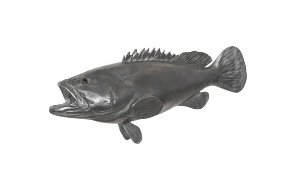 Phillips Collection Estuary Cod Fish Leaping Wall Sculpture Resin with Polished Aluminum Coastal Art PH64542
