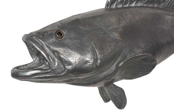 Phillips Collection Estuary Cod Fish Leaping Wall Sculpture Resin with Polished Aluminum Coastal Art PH64542