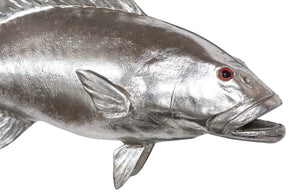 Phillips Collection Coral Trout Fish Wall Sculpture – Stunning Coastal Décor with Lifelike Detailing for Your Home Resin, Silver Leaf PH64543