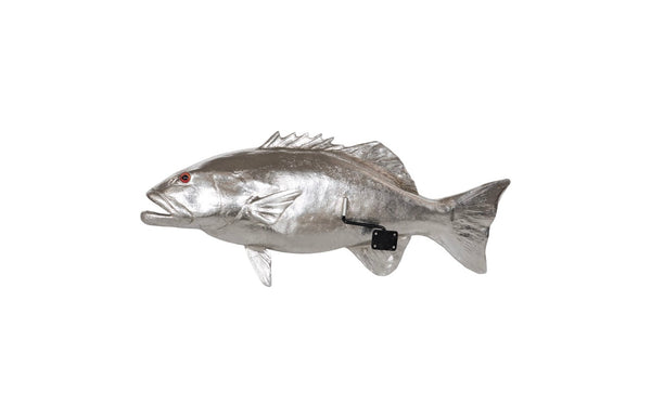 Phillips Collection Coral Trout Fish Wall Sculpture – Stunning Coastal Décor with Lifelike Detailing for Your Home Resin, Silver Leaf PH64543