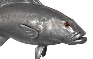 Phillips Collection Coral Trout Fish Wall Sculpture – Stunning Coastal Décor with Lifelike Detailing for Your Home Resin, Polished Aluminum Finish PH64544