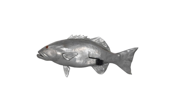 Phillips Collection Coral Trout Fish Wall Sculpture – Stunning Coastal Décor with Lifelike Detailing for Your Home Resin, Polished Aluminum Finish PH64544