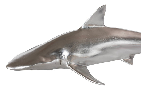Phillips Collection Whaler Shark Wall Sculpture in Silver Leaf Finish - Coastal Elegance for Indoor & Outdoor Decor PH64545