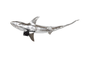 Phillips Collection Whaler Shark Wall Sculpture in Silver Leaf Finish - Coastal Elegance for Indoor & Outdoor Decor PH64545