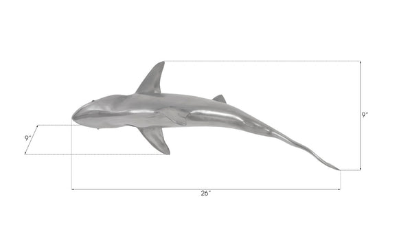 Phillips Collection Whaler Shark Wall Sculpture - Stylish Polished Aluminum Finish for Modern Coastal Decor & Art PH64546