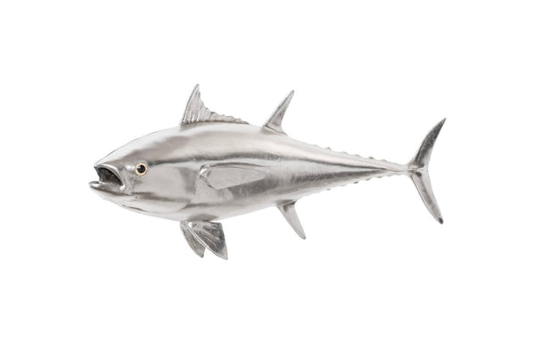 Phillips Collection Bluefin Tuna Wall Sculpture – Stunning Coastal Decor for Modern Spaces, Perfect Statement Piece Resin, Silver Leaf PH64547