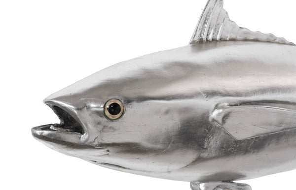 Phillips Collection Bluefin Tuna Wall Sculpture – Stunning Coastal Decor for Modern Spaces, Perfect Statement Piece Resin, Silver Leaf PH64547