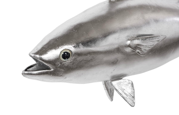 Phillips Collection Mackerel Fish Wall Sculpture – Elegant Aquatic Art for Modern Spaces, Perfect for Coastal Decor Resin, Silver Leaf PH64549