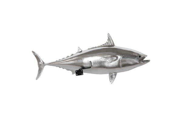 Phillips Collection Mackerel Fish Wall Sculpture – Elegant Aquatic Art for Modern Spaces, Perfect for Coastal Decor Resin, Silver Leaf PH64549