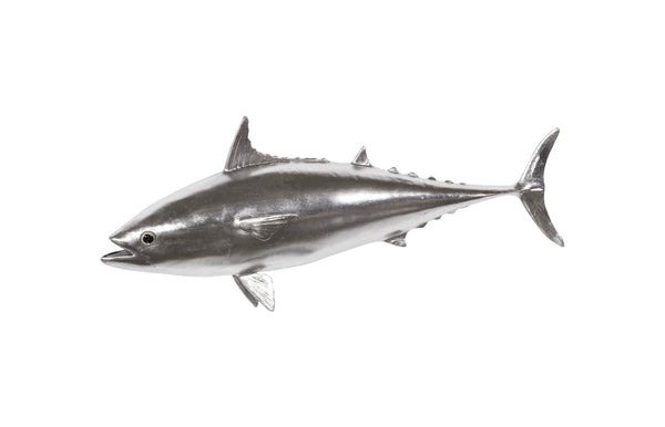 Phillips Collection Mackerel Fish Wall Sculpture – Elegant Aquatic Art for Modern Spaces, Perfect for Coastal Decor Resin, Silver Leaf PH64549