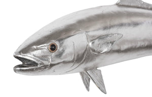 Phillips Collection Yellow Tailed King Fish Wall Sculpture - Coastal Elegance for Modern Home Decor & Nautical Themes Resin, Silver Leaf PH64551