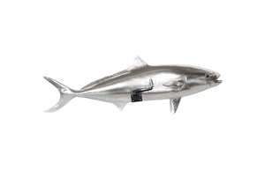Phillips Collection Yellow Tailed King Fish Wall Sculpture - Coastal Elegance for Modern Home Decor & Nautical Themes Resin, Silver Leaf PH64551