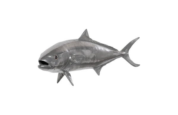 Phillips Collection Yellow Tailed King Fish Wall Sculpture - Coastal Elegance for Modern Home Decor & Nautical Themes Resin, Polished Aluminum Finish PH64552