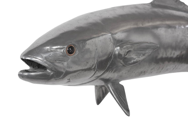 Phillips Collection Yellow Tailed King Fish Wall Sculpture - Coastal Elegance for Modern Home Decor & Nautical Themes Resin, Polished Aluminum Finish PH64552