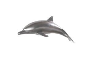 Phillips Collection Dolphin, Dolphin Wall Sculpture - Elegant Aluminum Decor for Modern & Coastal Home Interiors, 32" Long Polished Aluminum PH64554