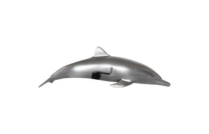 Phillips Collection Dolphin, Dolphin Wall Sculpture - Elegant Aluminum Decor for Modern & Coastal Home Interiors, 32" Long Polished Aluminum PH64554