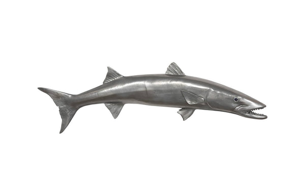 Phillips Collection Barracuda Fish Wall Sculpture - Striking Coastal Art with Modern Elegance for Any Interior Space Resin, Polished Aluminum Finish PH64559