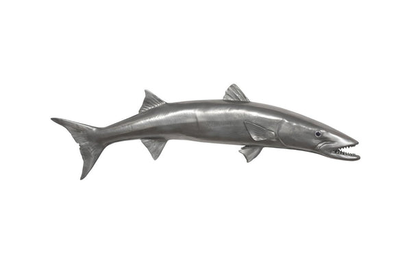 Phillips Collection Barracuda Resin Wall Sculpture with Polished Aluminum Finish for Coastal Living Spaces PH64559