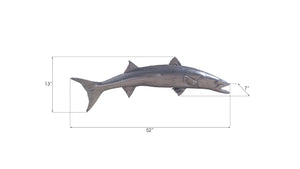 Phillips Collection Barracuda Resin Wall Sculpture with Polished Aluminum Finish for Coastal Living Spaces PH64559