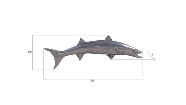 Phillips Collection Barracuda Resin Wall Sculpture with Polished Aluminum Finish for Coastal Living Spaces PH64559