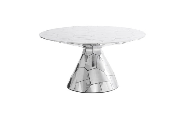 Phillips Collection Crazy Cut Faceted Stainless Steel Square Dining Table Geometric Sculptural Silver PH64769