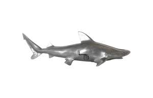 Phillips Collection Black Tip Reef Shark Wall Sculpture - Polished Aluminum Coastal Art for Modern Home Decor PH65284