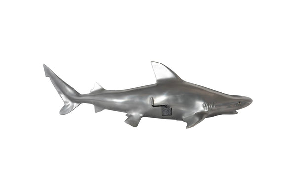 Phillips Collection Black Tip Reef Shark Wall Sculpture - Polished Aluminum Coastal Art for Modern Home Decor PH65284