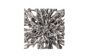 Phillips Collection Square Root Large Silver Leaf Resin Wall Sculpture Organic Modern Focal Art LG PH65348