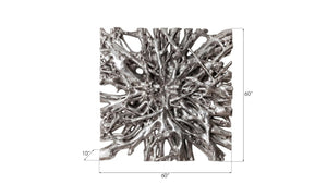 Phillips Collection Square Root Large Silver Leaf Resin Wall Sculpture Organic Modern Focal Art LG PH65348