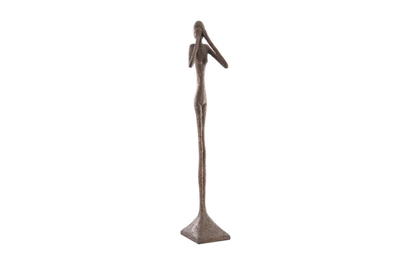 Phillips Collection See No Evil Slender Sculpture by Raymond Waites – Modern Minimalist Art for Elegant Home Decor Large, Resin, Bronze Finish PH65570
