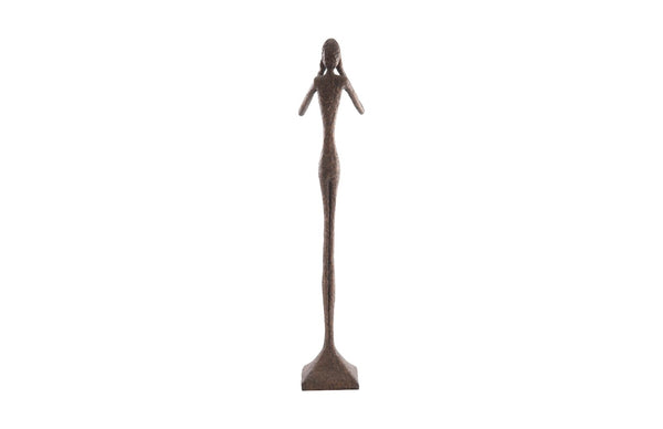 Phillips Collection See No Evil Slender Sculpture by Raymond Waites – Modern Minimalist Art for Elegant Home Decor Large, Resin, Bronze Finish PH65570