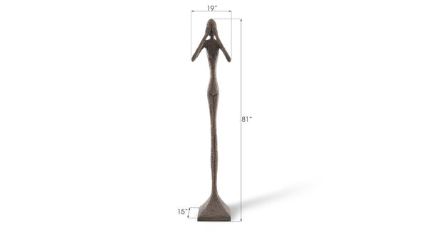Phillips Collection See No Evil Slender Sculpture by Raymond Waites – Modern Minimalist Art for Elegant Home Decor Large, Resin, Bronze Finish PH65570